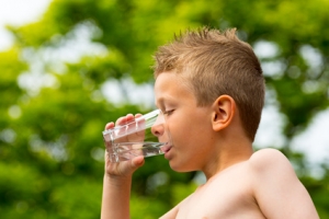 Boy drinking water